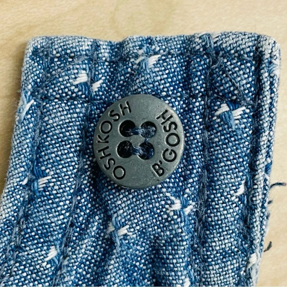 Vintage OshKosh BGosh Denim Jumper Girls 6X Coveralls Dress Made In Canada Blue